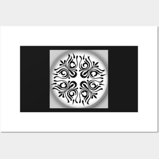 Black and white ornament Posters and Art